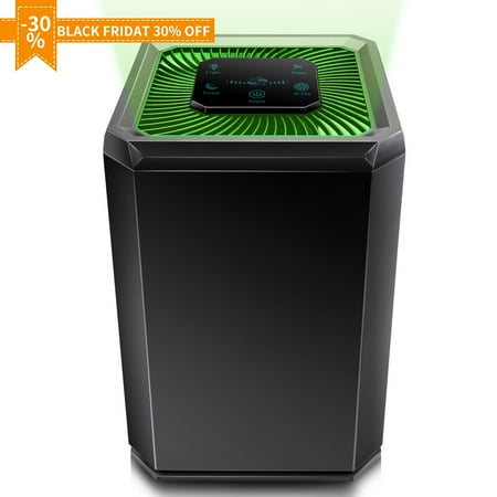 Air Purifier for Home, 5 Speed Settings, 3 Stage Filtratio for Smokers, Dust, Pets, Pollen, Air Cleaner with High CADR 130m³/H, Night Light for Bedroom Office