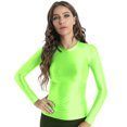 thumbnail image 3 of Camiseta de leotardo metálico brillante para mujer, camisetas de manga larga para Fitness, camisetas ajustadas de Color sólido para mujer, ropa deportiva para gimnasio y Yoga, 3 of 5