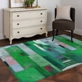 thumbnail image 3 of 3'x5' Rug for Living Room Bedroom, Green Geometric Washable Area Rugs Non-Slip Carpet Mats, Abstract Art Modern Painting Indoor Low Pile Area Rug Runner for Kitchen, Mudroom, 3 of 8