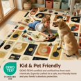 thumbnail image 4 of Design&I 8'x10' Washable Area Rug Sleek Flatweave Pet Friendly Record Vinyl Retro Music Abstract Turntable Motif Cd Disc Shape for King Size Bedroom, Under Bed, 4 of 7