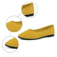 thumbnail image 6 of Xiaoxatg Women's Casual Shoes - Pointed Shallow Mouth Breathable Flat Shoes for Women Large Size Knitted Fashionable Solid Color Footwear 7 Yellow, 6 of 9