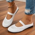 thumbnail image 2 of Women’s Summer Moccasin Loafers Wide Width Soft Sole Solid Mesh Slip On Round Toe Flats White 5.5, 2 of 9