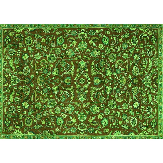 Ahgly Company Indoor Rectangle Persian Green Traditional Area Rugs, 3' x 5'