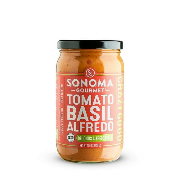(Pack of 6), Sonoma Gourmet Tomato Basil Alfredo Sauce, 15.5 oz