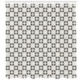 thumbnail image 3 of Geometric Shower Curtain, Retro Modern Style Repeating Shapes Contemporary Graphic Design, Fabric Bathroom Set with Hooks, 69W X 84L Inches Extra Long, Eggshell and Charcoal Grey, by Ambesonne, 3 of 3