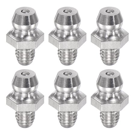 Uxcell 6Pcs Metric Stainless Steel Straight Grease Fitting M5 x 0.8mm Thread Hydraulic Grease Fitting Accessories