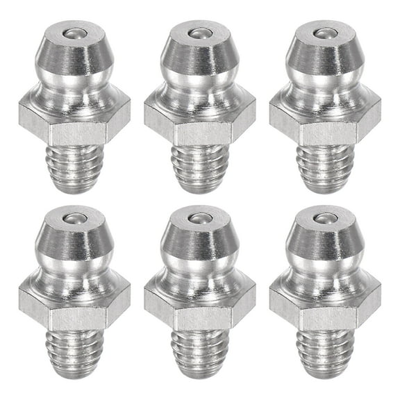 Uxcell 6Pcs Metric Stainless Steel Straight Grease Fitting M5 x 0.8mm Thread Hydraulic Grease Fitting Accessories