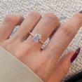 thumbnail image 3 of 2CT 925 Sterling Silver Engagement Rings for Women Radiant Cut Solitaire Cubic Zirconia Wedding Band CZ Promise Rings for Her Simulated Diamond Ring Jewelry Christmas Gifts for Mom, 3 of 10