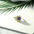thumbnail image 4 of Gem Stone King 2.00 Ct Cushion Blue Lapis 18K Yellow Gold Plated Silver Ring, 4 of 4