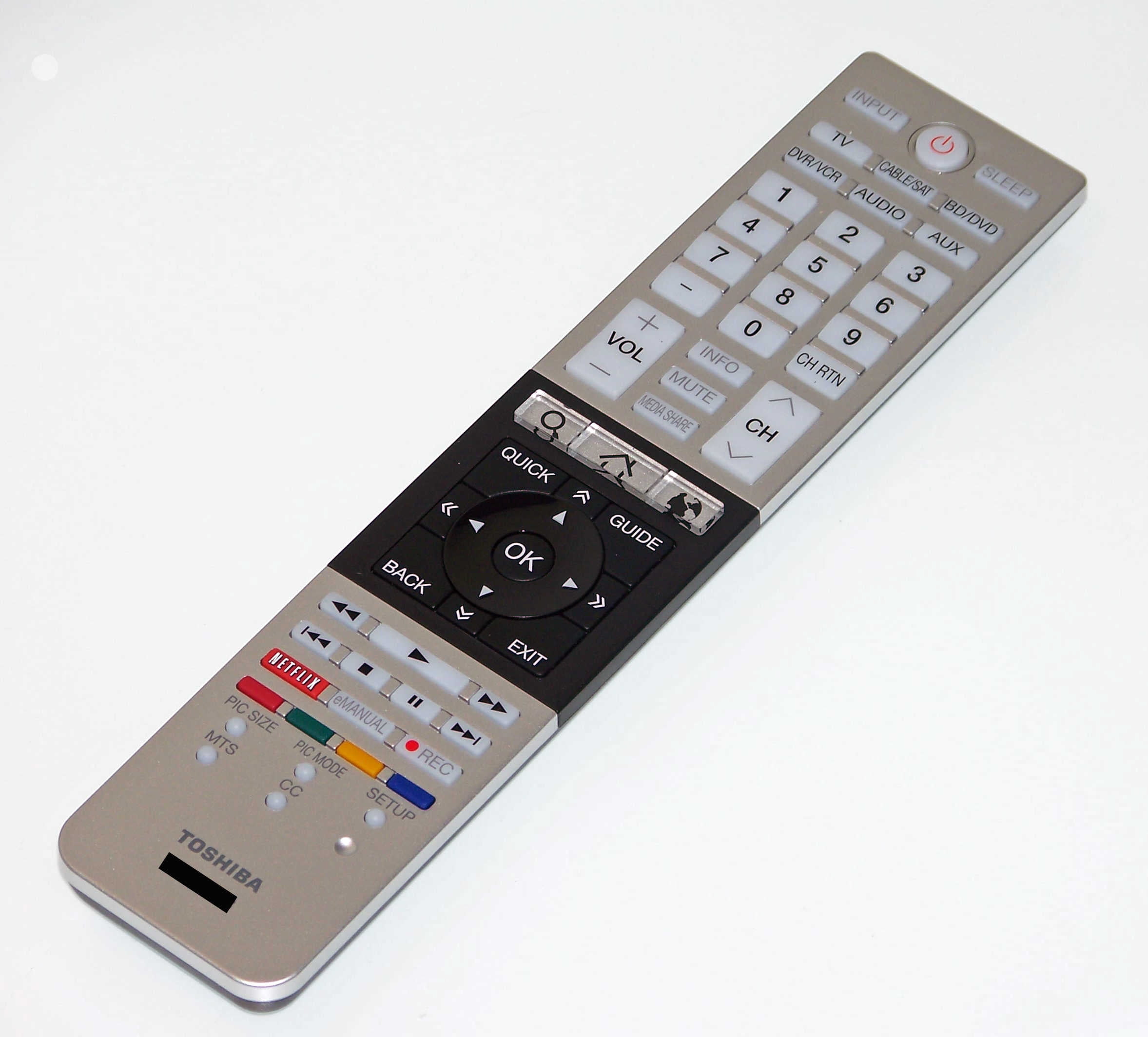 OEM Toshiba Remote Control Originally Shipped With: 58L4300, 58L4300U, 58L4300UB, 58L4300UC