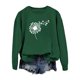 thumbnail image 2 of Gibobby Temperamento Pullover Top Sudadera con capucha sin capucha con estampado de diente de león para el día de San Valentín informal a la moda para mujer (Verde, XL), 2 of 3