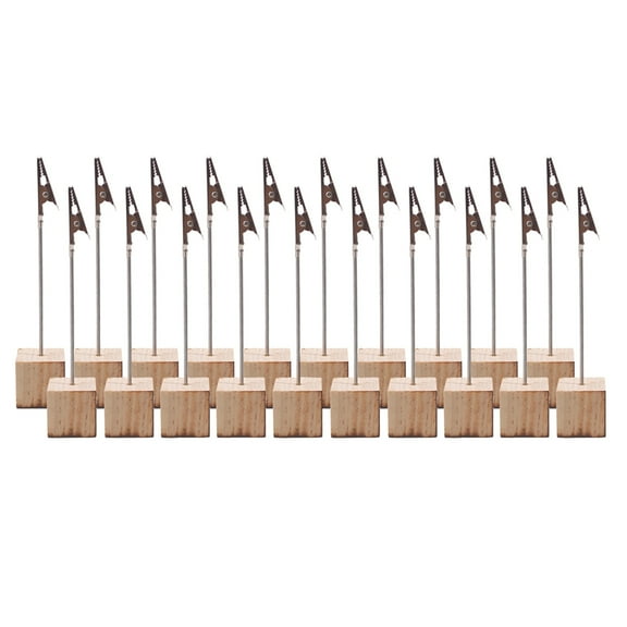 OUNONA  20 PCS Paper Clips Table Holder Desktop Stand Sign Holders Khaki