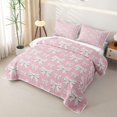 thumbnail image 3 of Erosebridal Princess Bowknot Girls Quilt Full, Kawaii Pink Ribbon Full Bedspread Sets, 3-Piece, 3 of 7