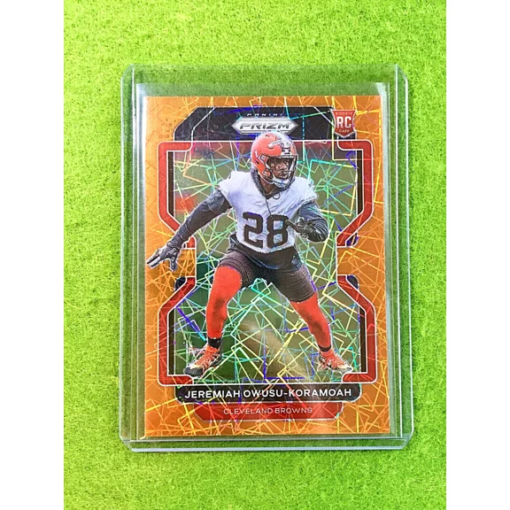JEREMIAH OWUSU-KORAMOAH ORANGE PRIZM LAZER ROOKIE CARD BROWNS 2021 Prizm RC