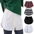 thumbnail image 1 of Minifalda interior desmontable con dobladillo de blusa irregular y cola de camisa falsa para mujer, 1 of 5