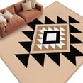 thumbnail image 2 of Black Khaki Boho Area Rug 5x7 FT, Non Slip Bedroom Throw Carpet, Aztec Southwest Ethnic Geometric Art Washable Soft Floor Carpet Non-Shedding Rug for Dining Room Bedside Classroom Desk, 2 of 9
