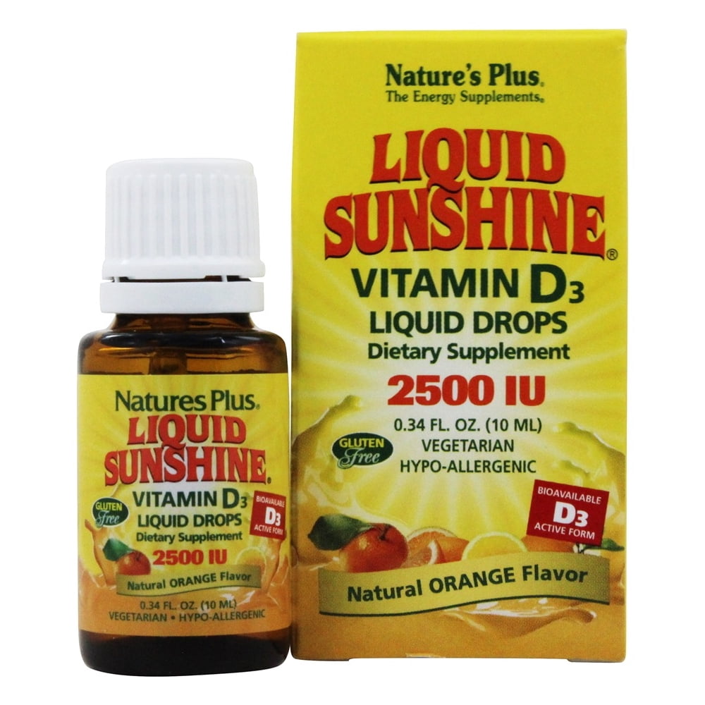 Nature's Plus Liquid Sunshine Vitamin D3 Liquid Drops Natural Orange