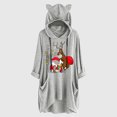 thumbnail image 2 of Top de manga larga con cuello redondo y capucha para mujer con estampado navideño y bolsillo suelto para mujer Pompotops FGAJ11242, 2 of 6