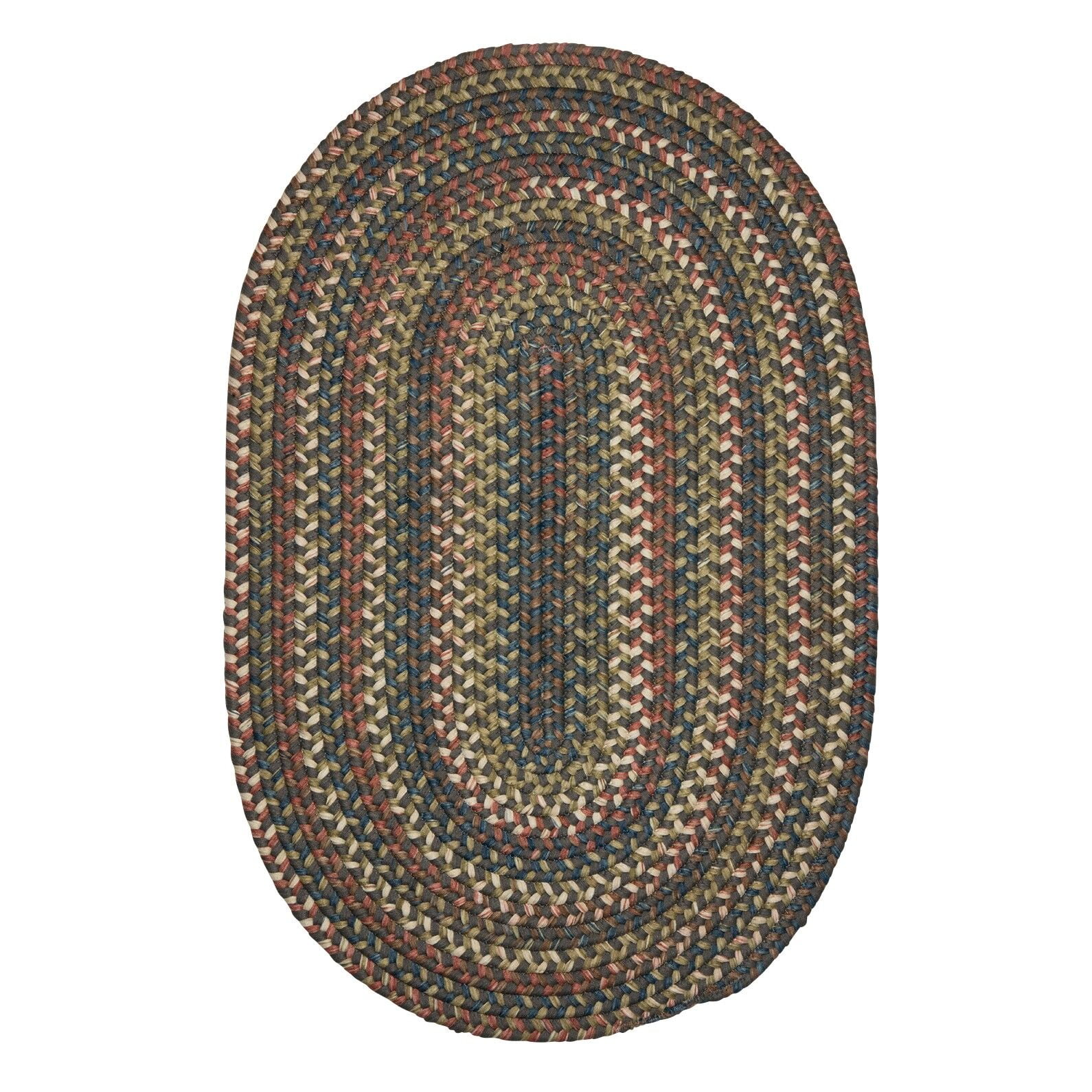 7' x 9' Rustic Oval Handmade Braided Area Throw Rug