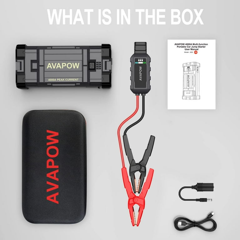 AVAPOW W68 6000A Car Battery Jump Starter(for All Gas or up to 12L Diesel)  , Yellow