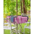 thumbnail image 3 of Fsddascl Pink Purple Geometric Outdoor Tablecloth - 60 Inch Round Dining Table Cover, Modern Art Abstract Waterproof Outdoor Table Cloth with Umbrella Hole & Zipper for Picnic/Patio/Party, 3 of 7