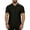 Black, variant on Men's Knit Ribbed Short Sleeve Collared Polo Shirt, Casual Open V-Neck Top, Breathable Slim Fit Knitwear for Smart Casual Style and Everyday Wear Rose Gold M