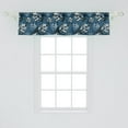 thumbnail image 2 of Ambesonne Leaves Window Valance, Watercolor Winter Leaf Art, 54" X 12", Dark Sky Blue and Black, 2 of 3