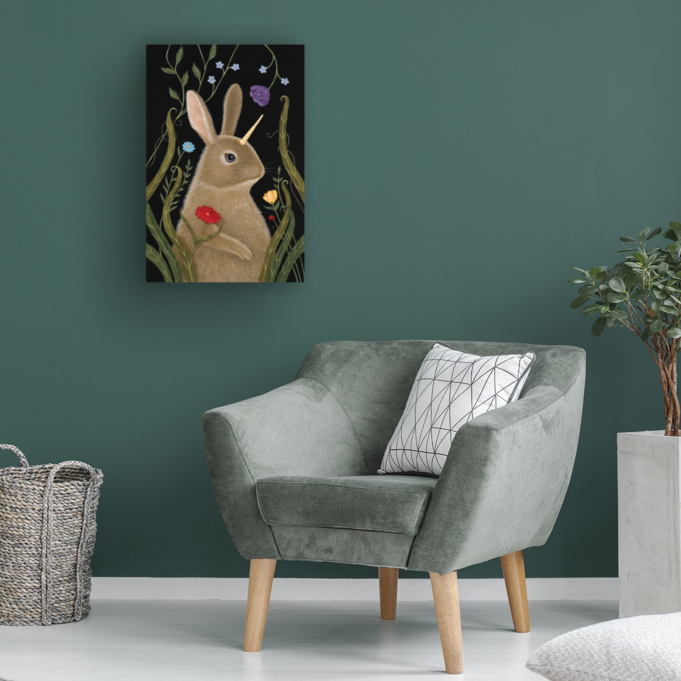 Canvas Wall Art - Gina Matarazzo 'Beatrix the Bunnicorn' Wall Art for Living Room, Bedroom, or Office Décor by Trademark Fine Art - 12 x 19 Inches