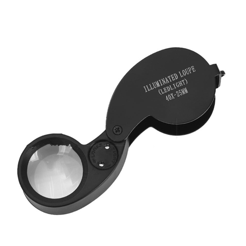 40x Magnifying Loupe Jewelry Eye Glass Magnifier Led Light