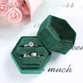 thumbnail image 3 of Velvet Jewelry Ring Box,Double Ring Gift Box with Detachable Lid for Proposal Engagement Wedding Ceremony(Emerald Green), 3 of 4