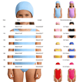 thumbnail image 4 of Otqutp Kids Girls 2 Piece Swimsuit Crew Neck Sleeveless Classic One Piece Swimwear and Solid Caps Summer Beach Training Bathing Suit, 4 of 4