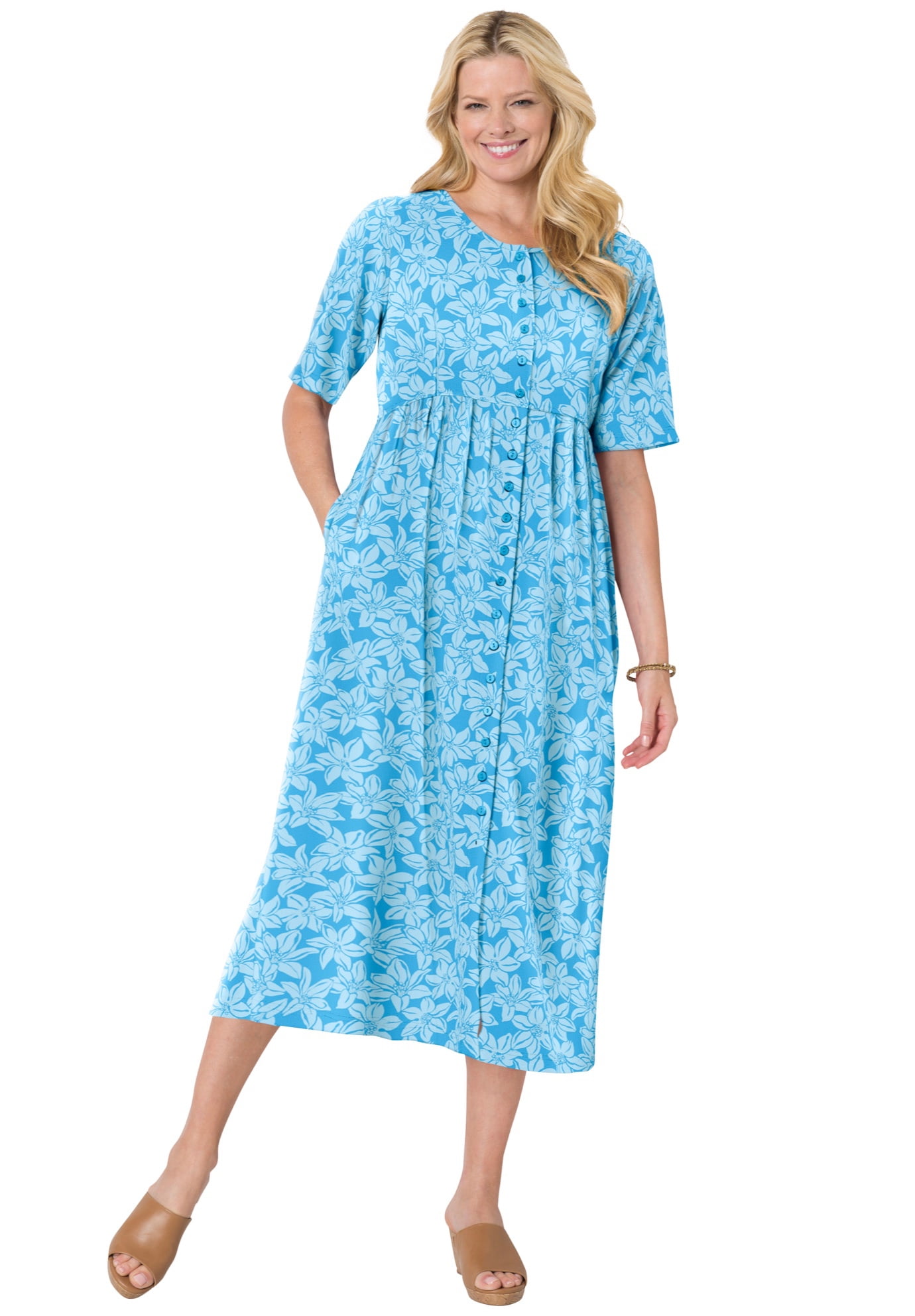 walmart button front dress