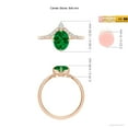 thumbnail image 5 of ANGARA Lab Grown 1.1 Ct Oval Emerald and Diamond Chevron Engagement Ring for Women in 14K Rose Gold (Size-8x6mm) | May Birthstone, Anniversary, Jewelry Gift for Women | Lab-Grown Emerald Ring, 5 of 9