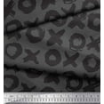 thumbnail image 2 of Soimoi Gray Poly Georgette Fabric Circle & Cross Geometric Print Fabric by the Yard 52 Inch Wide, 2 of 3