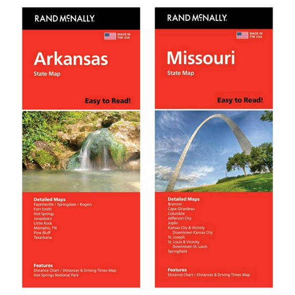 Rand McNally State Maps: Arkansas and Missouri (2 Maps)
