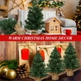 thumbnail image 3 of 6PCS Mini Christmas Pine Trees with Wooden Base, Christmas Tree Table Top Ornaments for Christmas Xmas Home Office Desk Decor Gifts (7.87 inch), 3 of 9