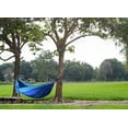 thumbnail image 5 of Elegantoss Camping Hammock Single Parachute Portable Including 2 Straps with Loops & Carbines– Heavy Duty Lightweight Nylon, Best Parachute Hammock For Camping, Travel, Beach (Dark Blue/Sky Blue), 5 of 7