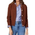 thumbnail image 1 of Cardigan de Punto para Mujer PRETTYGARDEN Caramelo Talle S, 1 of 6