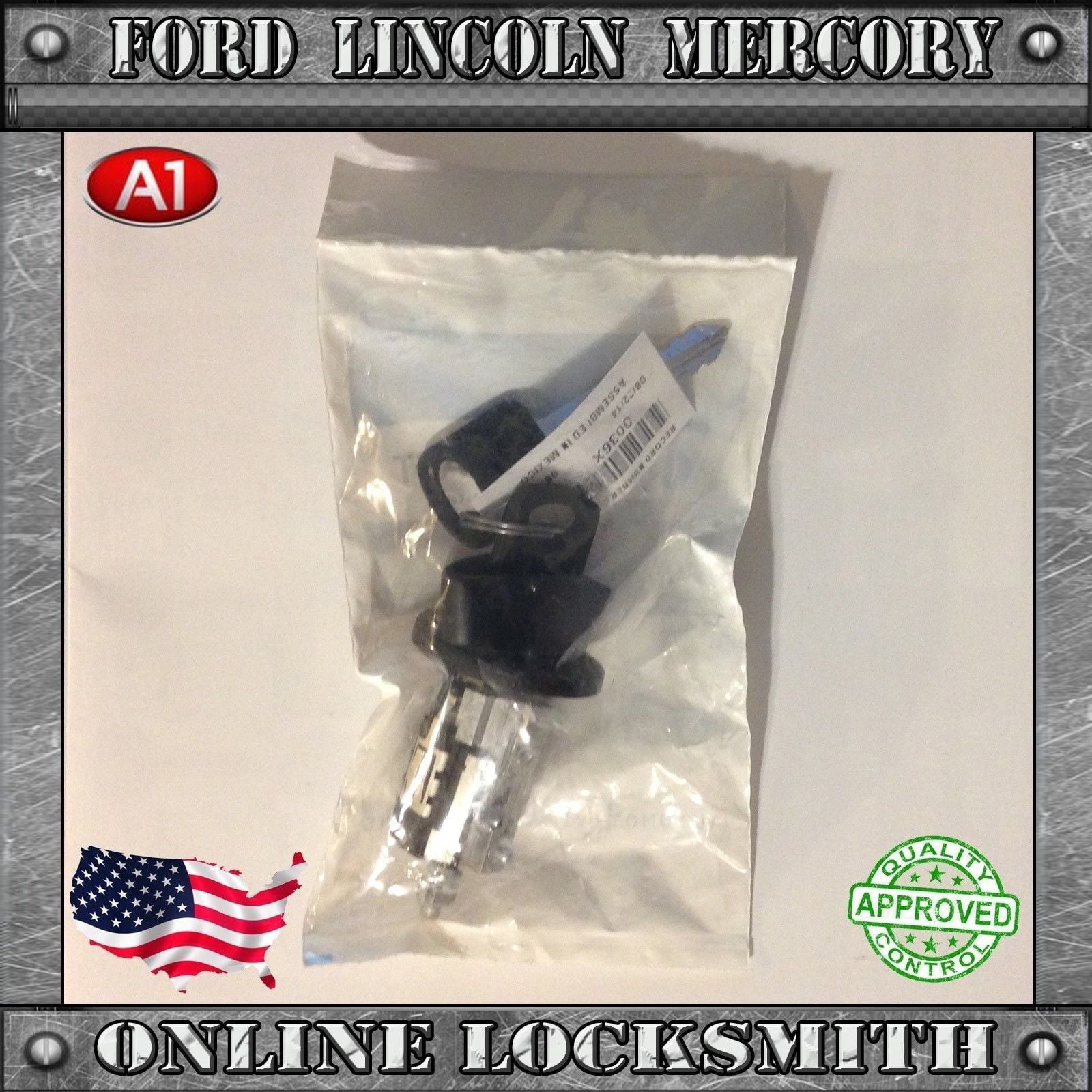 New Ford Mustang 1996-1999 8-Cuts Coded Ignition Switch Cylinder & Two Keys
