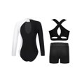 thumbnail image 4 of iiniim Girls Ballet Dance Biketard with Shorts and Vest Gymnastics Bodysuit 3 Piece Athletic White 8, 4 of 7