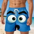 thumbnail image 2 of HXWCHs Men's Casual Shorts with Unique Face Print Design Lightweight Comfortable Outdoor Streetwear Fashion for Summer XL Blue, 2 of 4