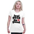 thumbnail image 4 of Feel Do Good Heart Inspiring Saying Womens Fitted Plus Size Graphic Tee Brisco Brands 3X, 4 of 5