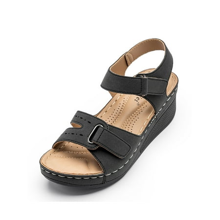 

Fangasis Ladies Anti Slip Roman Platform Sandal Summer Casual Ankle Strap Shoes Lightweight Comfy Open Toe Wedge Sandals