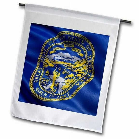 3dRose, US state flag of Nebraska waving in the wind, 12 x 18 inch Garden Flag
