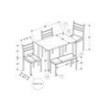 thumbnail image 3 of Monarch 5 Piece Contemporary Metal & MDF Dining Table Set, Gray, 3 of 5
