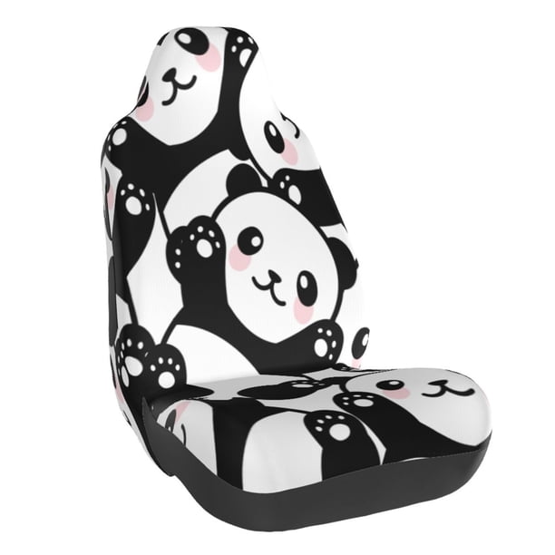 Balery Seamless Pattern Cute Panda Funda de Asiento para Auto con Diseño - Cubierta Frontal Suave y Transpirable con Protector Antideslizante- 1 Unidad