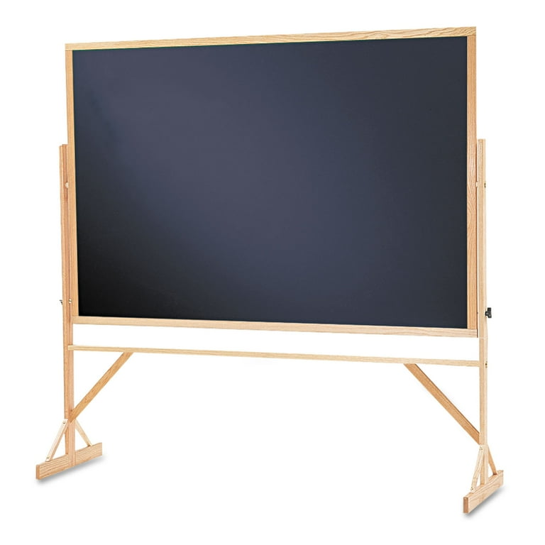 Reversible Chalkboard, 72 x 48, Black Surface, Oak Hardwood Frame Reversible Chalkboard, 72 x 48, Black Surface, Oak Hardwood Frame