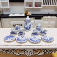 thumbnail image 3 of Juego de Mini tazas de té de simulación para niños, casa de muñecas en miniatura, cerámica, patrón de flores, vajilla, juguetes para niños, regalo de cumpleaños, 15 piezas, 3 of 4
