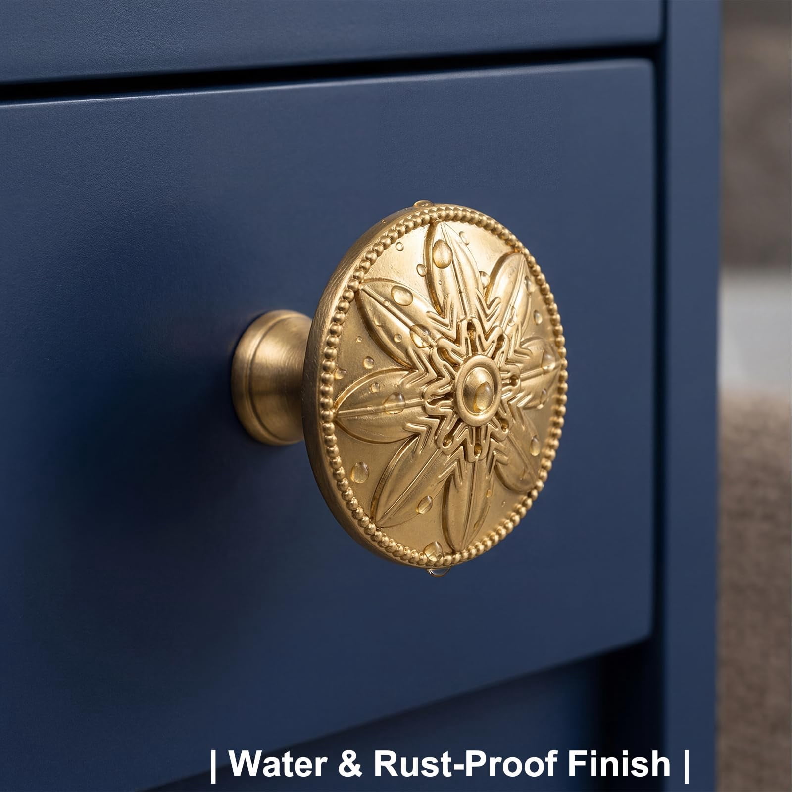 4 Pack Antique Brass Cabinet Knobs Vintage Dresser Knobs Drawer Knobs,1.4" Round Vintage Kitchen Cabinet Knobs Handles for Cabinets and Dresser Drawers Rustic