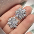 thumbnail image 5 of GKNET Elegant Crystal Zircon Snowflake Earrings Ear Stud Charm Women Delicate Jewelry Xmas Gift-5-Gold Snowflake, 5 of 9